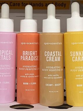Spa scentials hydrating body perfume oil 4 pcs